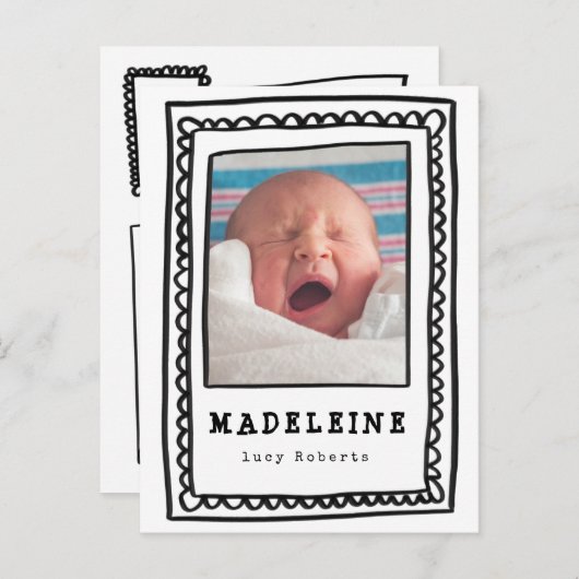 eigenzinnig lijst aankondigingskaart (Voorkant / Achterkant)