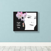 Eigenzinnig  meisje gezicht mode illustratie kunst canvas afdruk (Insitu (Houten vloer))