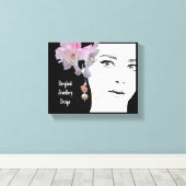 Eigenzinnig  meisje gezicht mode illustratie kunst canvas afdruk (Insitu (Houten vloer))