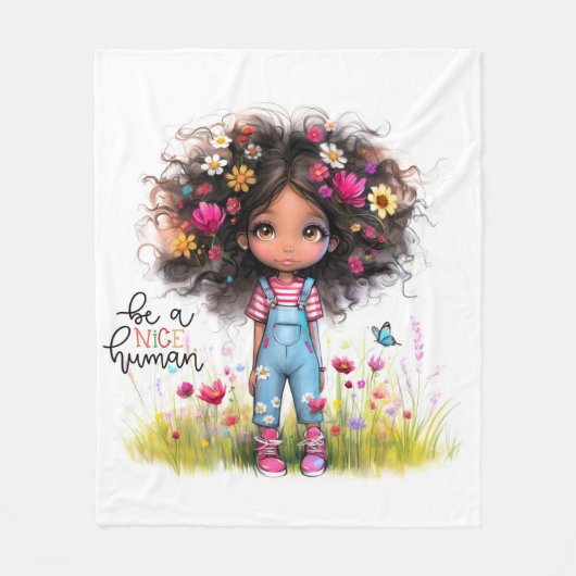 Eigenzinnig meisje Leuk mens Fleece Deken (Voorkant)