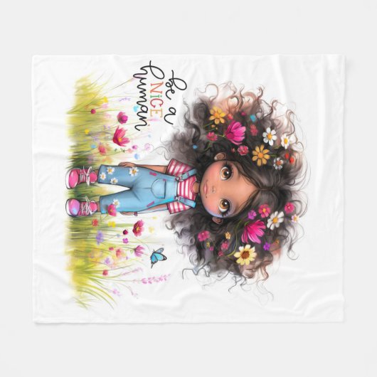 Eigenzinnig meisje Leuk mens Fleece Deken (Voorkant (Horizontaal))