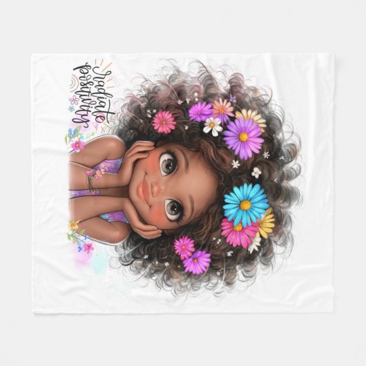 Eigenzinnig Meisje Straalt Positiviteit Fleece Dek (Voorkant (Horizontaal))