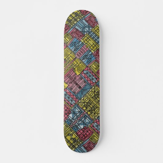 Eigenzinnig-modern Bauhaus geometrisch patroon Persoonlijk Skateboard (Voorkant)