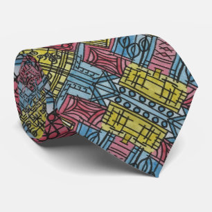 Eigenzinnig-modern Bauhaus geometrisch patroon Stropdas