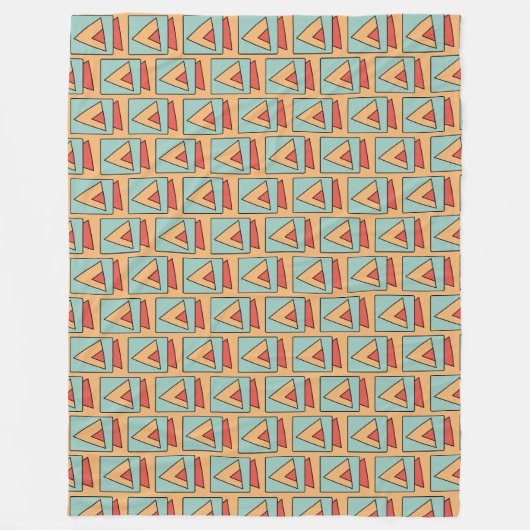 Eigenzinnig retro-patroon fleece deken (Voorkant)