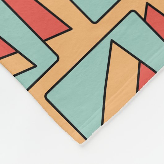 Eigenzinnig retro-patroon fleece deken (Hoek)