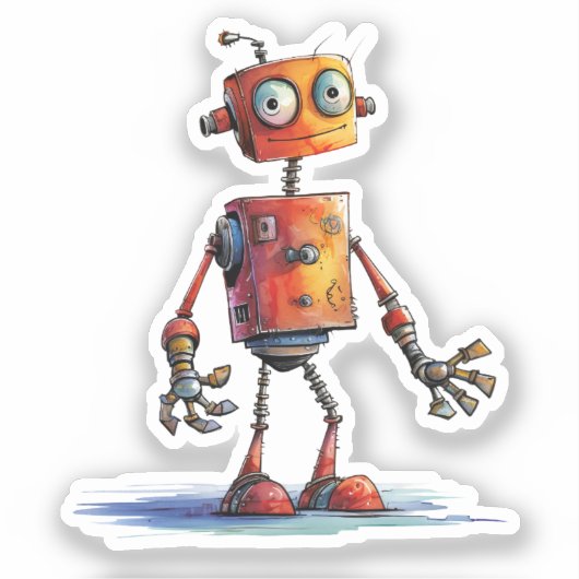 Eigenzinnig Robot ontwerp 2 Sticker (Voorkant)