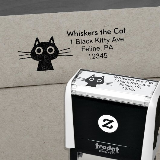 Eigenzinnig schattig kitty kat leuk retour adres  zelfinktende stempel