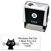 Eigenzinnig schattig kitty kat leuk retour adres  zelfinktende stempel (In situ)
