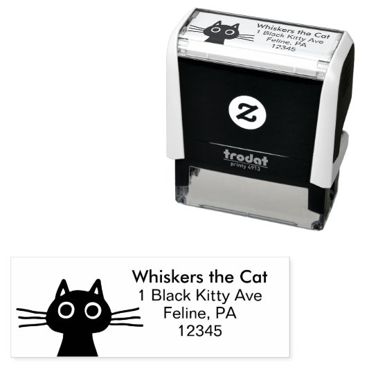 Eigenzinnig schattig kitty kat leuk retour adres  zelfinktende stempel (In situ)