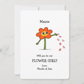 Eigenzinnig Schattig Wil je mijn bloemenmeisje zij Kaart