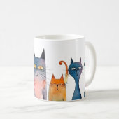 Eigenzinnig Sinaasappel Groen Roze Blauw Blauwgroe Koffiemok (Voorkant rechts)