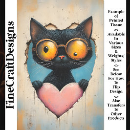 Eigenzinnig Steampunk Kitten + Roze Hart AP8 Decou Tissuepapier