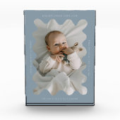 Eigenzinnig Wavy Lijst Pasgeboren Keepsake Blue Fotoblokken (Voorkant)