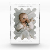 Eigenzinnig Wavy Lijst Pasgeboren Keepsake White Fotoblokken (Voorkant)