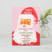 Eigenzinnig Whimsical Kerstman Kerst Dinner Feestj Kaart (Staand voorkant)