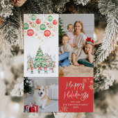 Eigenzinnig Winterdorp Vrolijk Kerstrood 2 Foto Feestdagenkaart