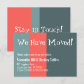 Eigenzinnig zijn we verhuisd! Kleurrijke nieuwe ad Notitiekaartje (Voorkant / Achterkant)