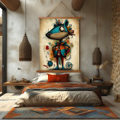 Eigenzinnige Abstracte Capybara Art Hangend Wandkleed