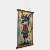 Eigenzinnige Abstracte Dog Character Art Hangend Wandkleed (Gebogen)