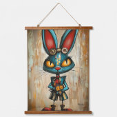 Eigenzinnige Abstracte Rabbit Character Art Hangend Wandkleed (Voorkant)