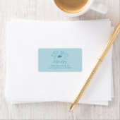 Eigenzinnige Afstuderen iconen blauw retouradres Etiket (Insitu)