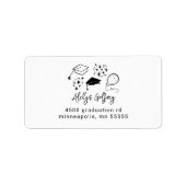 Eigenzinnige Afstuderen Iconen Wit Retouradres Etiket (Voorkant)