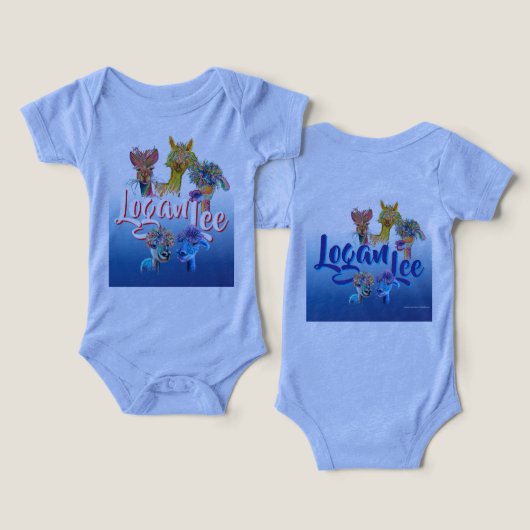 Eigenzinnige Alpaca baby topjes 25R (Ontwerp Voorkant & Achterkant)