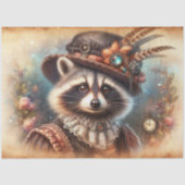 Eigenzinnige Antiek Steampunk Raccoon Decoupage Tissuepapier (Voorkant)