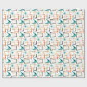 Eigenzinnige Atoomsterren Boomerang Pleinen Midden Cadeaupapier (Vlak)