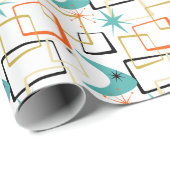 Eigenzinnige Atoomsterren Boomerang Pleinen Midden Cadeaupapier (Rol Hoek)