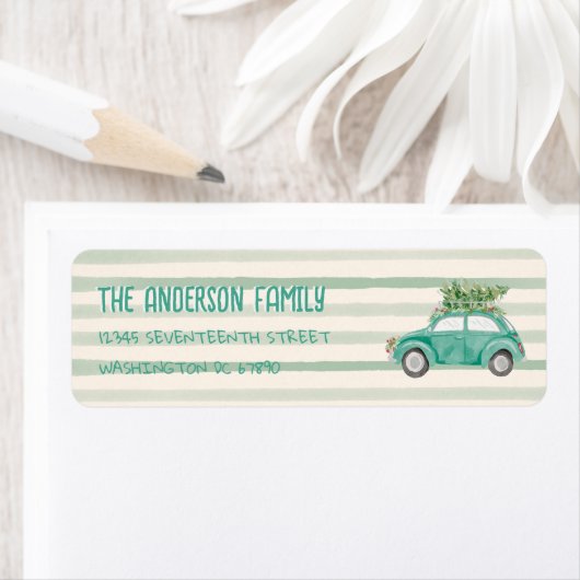  eigenzinnige auto truck boom kerstadres etiket (Insitu)