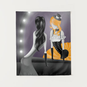 Eigenzinnige Ballerina & Danser refractie Geel Wandkleed