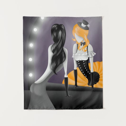 Eigenzinnige Ballerina & Danser refractie Geel Wandkleed (Voorkant)