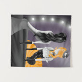 Eigenzinnige Ballerina & Danser refractie Geel Wandkleed (Voorkant (horizontaal))