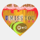 Eigenzinnige Bee Art Print Hart Sticker (Voorkant)