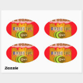 Eigenzinnige Bee Art Print Ovale Sticker (Vel)