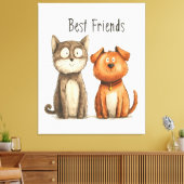 Eigenzinnige "Beste Vrienden" Wall Art Canvas Afdruk (Insitu (Woonkamer))
