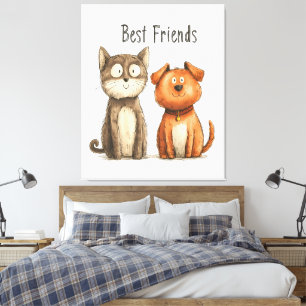 Eigenzinnige "Beste Vrienden" Wall Art Canvas Afdruk
