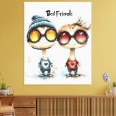 Eigenzinnige "Beste Vrienden" Wall Art Canvas Afdruk (Insitu (Woonkamer))
