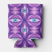 Eigenzinnige blauwe ogen in een mystiek Paarse pat Blikjeskoeler (Voorkant)