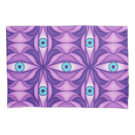 Eigenzinnige blauwe ogen in een mystiek Paarse pat Kussensloop