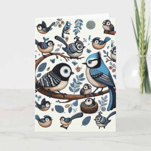 eigenzinnige blauwe vogels kaart (Voorkant)
