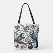 eigenzinnige blauwe vogels tote bag (Achterkant)