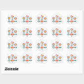 eigenzinnige bloemen ronde sticker (Vel)