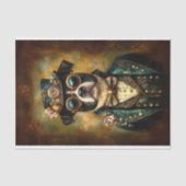 Eigenzinnige Bloemen Steampunk Bulldog AU2 Decoupa Tissuepapier (Voorkant)