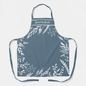 Eigenzinnige Bloemenkrans in Blauw Gepersonaliseer Schort (Voorkant)