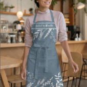 Eigenzinnige Bloemenkrans in Blauw Gepersonaliseer Schort