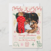 Eigenzinnige boho chique illustratie leuke foto ke feestdagenkaart (Voorkant)