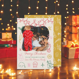 Eigenzinnige boho chique illustratie leuke foto ke feestdagenkaart